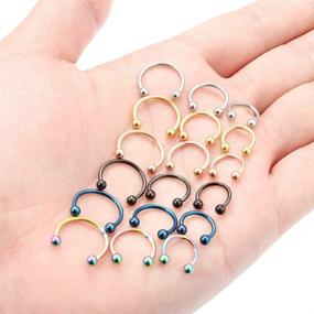 img 2 attached to SCERRING Stainless Horseshoe Piercing Retainer Women's Jewelry in Body Jewelry