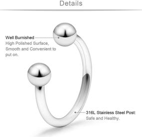 img 3 attached to SCERRING Stainless Horseshoe Piercing Retainer Women's Jewelry in Body Jewelry