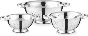 img 3 attached to AVADOR Set of 3 Stainless Steel Colanders: Perfect for Cooking, Baking, & Prepping - 1, 3, and 5 Quart Sizes!