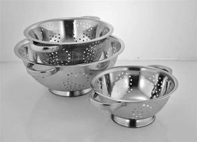 img 2 attached to AVADOR Set of 3 Stainless Steel Colanders: Perfect for Cooking, Baking, & Prepping - 1, 3, and 5 Quart Sizes!