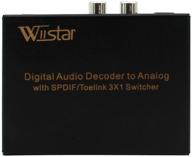 🔊 wiistar toslink switch 3x1 digital optical audio switch: 5.1ch/ lpcm2.0/ dts support with analog rca and 3.5mm connectivity logo