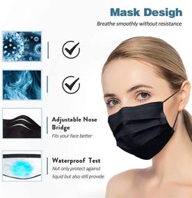 img 2 attached to 🖤 Black Adults Disposable Breathable Comfortable Protective