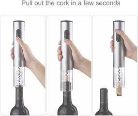 img 2 attached to 🍷 Silver Electric Wine Opener Set with Foil Cutter, Wine Pourer, Vacuum Stopper, USB C Charging Cable - Perfect Wine Gifts