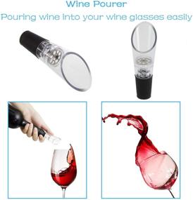 img 1 attached to 🍷 Silver Electric Wine Opener Set with Foil Cutter, Wine Pourer, Vacuum Stopper, USB C Charging Cable - Perfect Wine Gifts