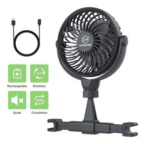 LEMOISTAR Battery Operated USB Car Fan,Electric Cooling Fan with 4  Speed,360 Degree Rotatable Backseat Car Fan,5V Cooling Air Small Personal  Fan for