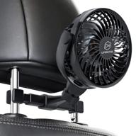 🚗 versatile retractable portable car fans: 4-speeds for headrest & rear seat, small cooling vehicle air fan with quiet operation - rechargeable & battery operated, 360 degree rotatable usb fan for baby, puppy, suv logo