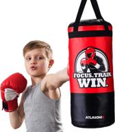 🥊 hanging kids punching bag for ceiling/wall 2 ft - professional style youth punch bag for martial arts/boxing/karate training (age 5-15), unfilled - gloves not included logo