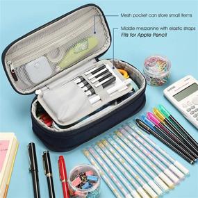 img 3 attached to 🌟 Large Foldable Expandable Pencil Case Organizer Bag for Teen Girls Boys Kids, FINPAC Starry Sky Storage Pen Pouch Box for School Students and Office
