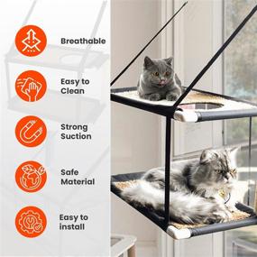 img 1 attached to 🐱 DaiDom 2nd Gen Cat Window Hammock: The Ultimate Indoor Cat Perch with Two Levels for Single or Multiple Cats! Transform Your Window into a Cozy Canopy Ledge