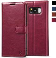 kilino galaxy s8 wallet case [rfid blocking] [pu leather] [shock-absorbent bumper] [soft tpu] [card slots] [kickstand] [magnetic closure] flip folio cover for samsung galaxy s8 (burgundy) logo