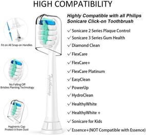 img 2 attached to 🦷 12 Pack Electric Toothbrush Replacement Heads for Philips Sonicare Diamondclean Optimal Gum Health 2 Series Plaque Control C2 C3 W 4100 HX9033