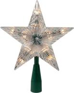 🎄✨ kurt adler 9" classic 5-point star christmas tree topper - clear lights: add a timeless touch to your christmas tree! logo