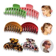 🎀 flyzibet big hair claw clips for women and girls - 6 pcs, strong hold hair clips for thick hair, non-slip banana hair clips, less pull, less hair damage - 3 models available logo