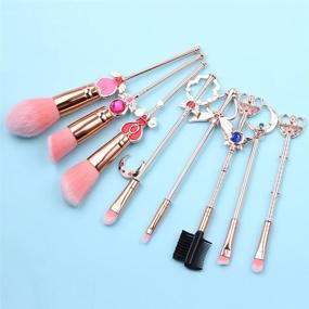 img 1 attached to 🌙 Sailor Moon Makeup Brushes: Anime Pink Metal Magic Wand Handles for Professional Eye, Face, and Lip Makeup - Tool Sets & Kits for Cosplay. Perfect Valentine's, Halloween, and Christmas Gifts.