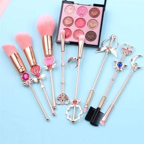 img 2 attached to 🌙 Sailor Moon Makeup Brushes: Anime Pink Metal Magic Wand Handles for Professional Eye, Face, and Lip Makeup - Tool Sets & Kits for Cosplay. Perfect Valentine's, Halloween, and Christmas Gifts.