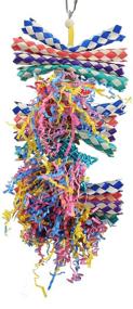 img 4 attached to 🦜 Colorful Shredding Chew Parrot Bird Toy - Single Double Foraging Star Vine - Ideal for Parrotlet, Quaker, Cockatoo, African Grey