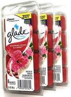 🌸 glade wax melts air freshener refill, blooming peony & cherry, 3-pack, 8ct, 3.1oz logo