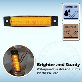 img 1 attached to 🔆 Meerkatt 3.8 Inch Amber LED Side Marker Lights Indicator Clearance Lamp - Pack of 10, 6 Diodes, Turn Signal Bulb, Waterproof, Universal for Trailer Pickup Lorry SUV RV ATV Boat - Surface Mount, 24V DC TK24