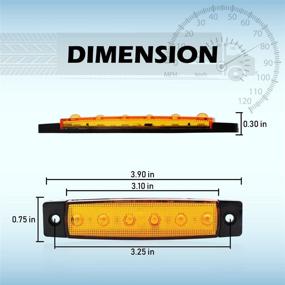 img 3 attached to 🔆 Meerkatt 3.8 Inch Amber LED Side Marker Lights Indicator Clearance Lamp - Pack of 10, 6 Diodes, Turn Signal Bulb, Waterproof, Universal for Trailer Pickup Lorry SUV RV ATV Boat - Surface Mount, 24V DC TK24