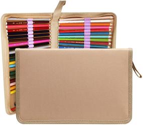 img 2 attached to 📚 Gullor Fashion Fold Canvas Pencil Case, Blue: Organize 72 Pencils Effortlessly