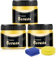 🐝 natural beeswax furniture polish with 3 wax, waxing towel, and 2 sponges - ideal for wood tables, chairs, cabinets, and floors logo