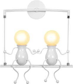 img 4 attached to 🎁 KAWELL Humanoid Creative Wall Light: Adjustable Swing Metal Bedside Lamp with Modern Decor and LED Lighting - Unique Cartoon Doll Gift