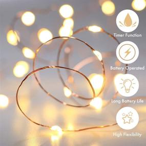 img 1 attached to 🔥 6 Pack LED Fairy String Lights Battery Operated with Timer, 10 Feet 30 LEDs Battery Powered Copper Wire Firefly Twinkle Lights for Bedroom, Christmas, Wedding, Party Decoration in Warm White