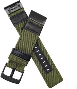 img 3 attached to 🌿 YOOSIDE Fenix 5/6 Watch Band - 22mm Quick Fit Nylon Wristband for Garmin Fenix 5/5 Plus, Fenix 6, Instinct, Quatix 5, MARQ, Forerunner 935/945 - Durable & Adjustable - Green - Fits Wrist 6.3-8.66inch