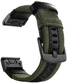 img 4 attached to 🌿 YOOSIDE Fenix 5/6 Watch Band - 22mm Quick Fit Nylon Wristband for Garmin Fenix 5/5 Plus, Fenix 6, Instinct, Quatix 5, MARQ, Forerunner 935/945 - Durable & Adjustable - Green - Fits Wrist 6.3-8.66inch