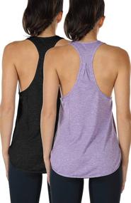 img 4 attached to Icyzone Women's Workout Tank Tops - Athletic Yoga Tops, Racerback Running Tank Top (2-Pack)