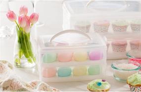 img 1 attached to 🥚 Snapware Snap N Stack Food Container with Egg Holder Trays - Medium Size, Clear