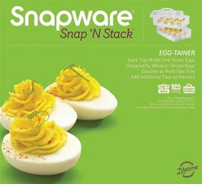 img 3 attached to 🥚 Snapware Snap N Stack Food Container with Egg Holder Trays - Medium Size, Clear