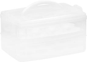 img 2 attached to 🥚 Snapware Snap N Stack Food Container with Egg Holder Trays - Medium Size, Clear