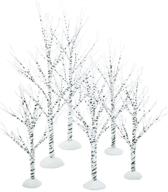 set of 6 department 🏡 56 village winter birch wrapped wire логотип