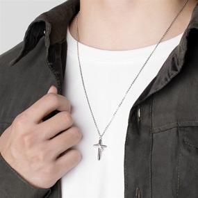 img 1 attached to Myrnaist 925 Sterling Silver Cross Faith Necklace: Stylish Religious Jewelry for Women and Men - Ideal Birthday Gifts for Girls and Boys