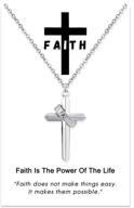 myrnaist 925 sterling silver cross faith necklace: stylish religious jewelry for women and men - ideal birthday gifts for girls and boys logo