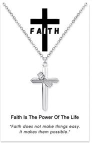 img 4 attached to Myrnaist 925 Sterling Silver Cross Faith Necklace: Stylish Religious Jewelry for Women and Men - Ideal Birthday Gifts for Girls and Boys