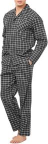 img 4 attached to 👕 DAVID ARCHY Cozy Flannel Button Down Pajamas