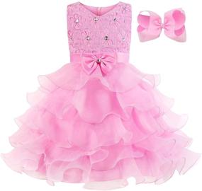 img 4 attached to Flower Ruffle Sleeveless Princess Girls' Dresses by JerrisApparel: Dress Up Your Little Princess in Style!