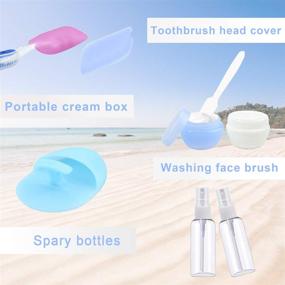 img 1 attached to POLENTAT 17-Piece TSA Approved Silicone Travel Bottles Set for Toiletries - Leak-proof Shampoo Containers with Tag, Convenient Travel Size and Accessories