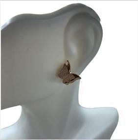 img 1 attached to Nala's Gem Small Butterfly Earring Studs: Elegant Rose Gold Plated Jewelry for Women, Men, Girls, Babies, Niñas, Mujeres