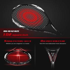 img 2 attached to 🎾 OPPUM Adult Carbon Fiber Tennis Racket - Super Light Weight, Shock-Proof & Throw-Proof - Includes Tennis Bag & Overgrip