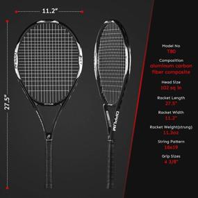 img 3 attached to 🎾 OPPUM Adult Carbon Fiber Tennis Racket - Super Light Weight, Shock-Proof & Throw-Proof - Includes Tennis Bag & Overgrip