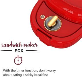 img 2 attached to 🥪 ECX 3-in-1 Detachable Non-stick Coating Sandwich Maker Waffle Maker Donut Maker, Meatball Grill - LED Indicator Lights, Cool Touch Handle, Anti-skid Feet