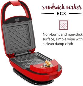 img 1 attached to 🥪 ECX 3-in-1 Detachable Non-stick Coating Sandwich Maker Waffle Maker Donut Maker, Meatball Grill - LED Indicator Lights, Cool Touch Handle, Anti-skid Feet