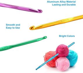 img 1 attached to 🧶 Ultimate 24-Piece Crochet Hooks Knitting Kit: Colorful Needles Set with Stitch Markers for Crocheting Crafts (2-10mm)