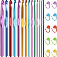 🧶 ultimate 24-piece crochet hooks knitting kit: colorful needles set with stitch markers for crocheting crafts (2-10mm) logo