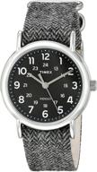 ⌚ timex unisex tw2p72000 weekender 38mm черные шерстяные перчатки с ремешком для часов логотип