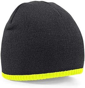 img 1 attached to Beechfield Knitted Beanie Contrast Graphite Outdoor Recreation