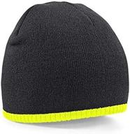 beechfield knitted beanie contrast graphite outdoor recreation logo